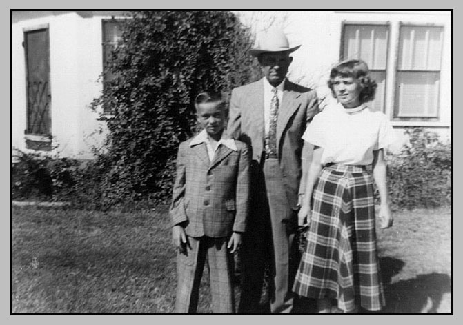 <terry adron adrienne dressed up for church front yard portales>