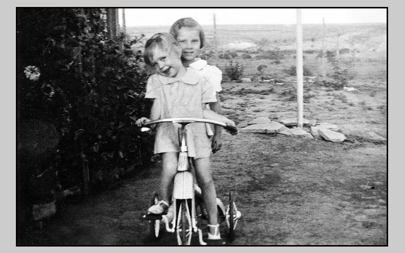 <Adrienne and Donna on Tricycle>