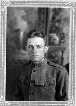 <adron turner posed wearing his ww1 military uniform. studio portrait>