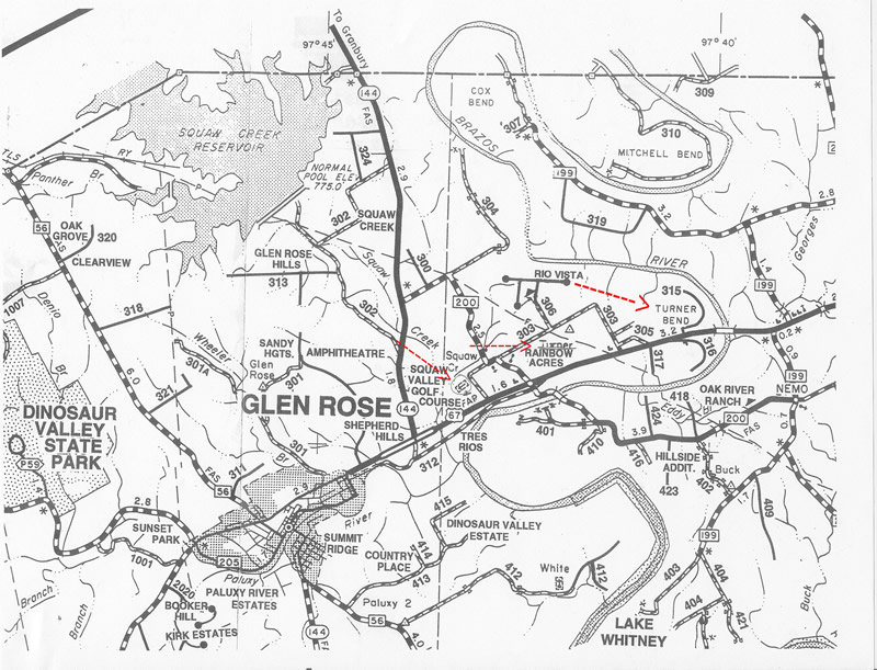 <squaw creek reservoir glen rose turner bend brazos river>