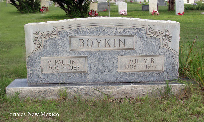 <bolly and pauline tombstone gravestone portales cemetery>