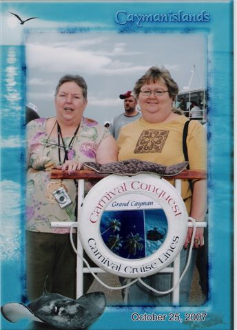<mary lou and friend on carnival conquest cruse >