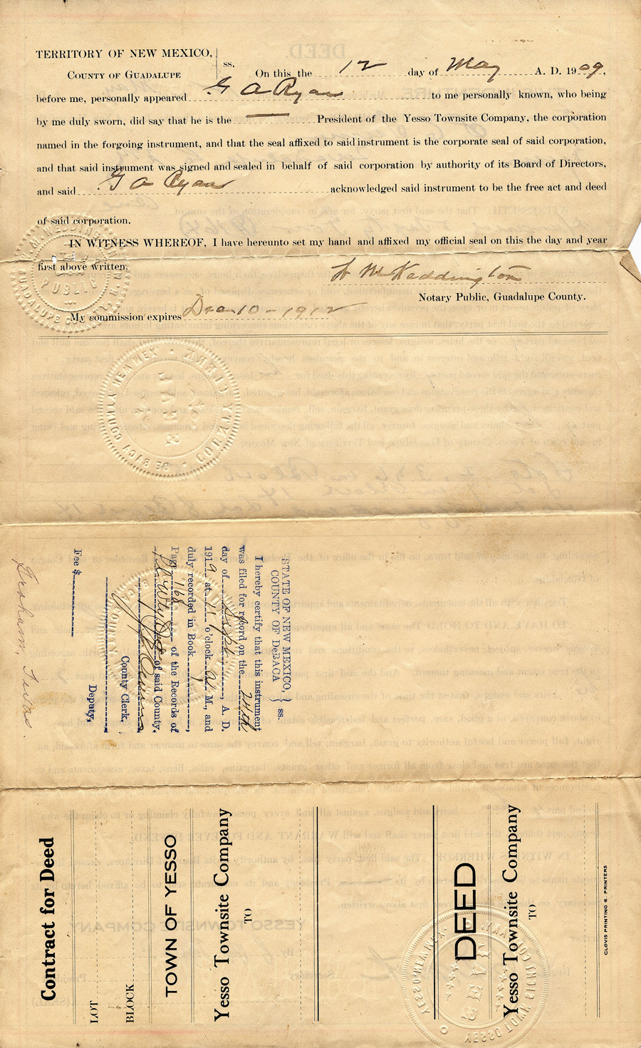<territory of New Mexico county of guadalupe>