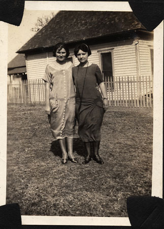 <two ladies dressed for church>