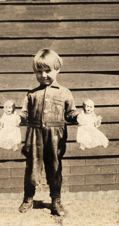 <Little Girl with Two Dolls, now. restored by terry photoshopped>