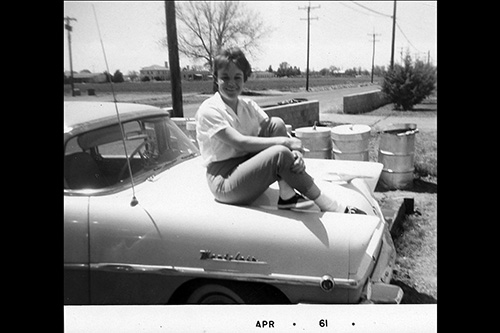 <hood of 1956 mercury el patio appartments las cruces>