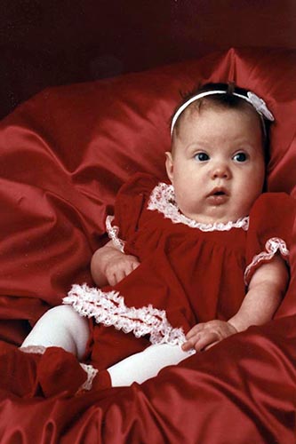 <baby krystal red satin>