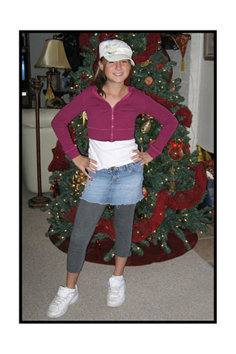 <rebecca cut off jeans cap christmas tree>