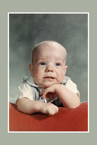 <ron baby book photo that made his grandmother laugh>