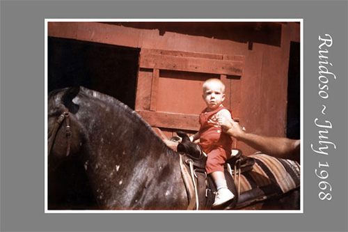 <ron riding horse ruidoso july 1968>