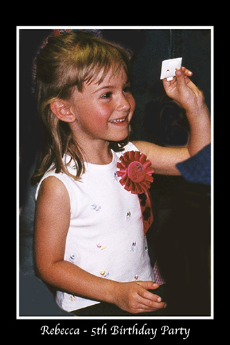 <rebecca 5th birthday party shows earrings>