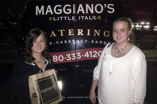 <rebecca and krystal at maggiano's>