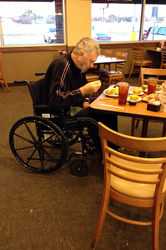 <jack adams wheel chair furr's cafeteria>