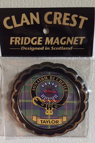 taylor clan crest fridge magnet designed in scotland