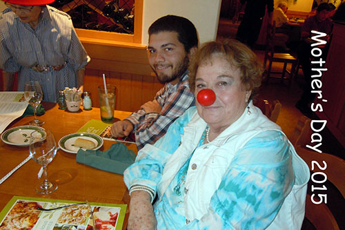 red clown nose olive garden mother's day