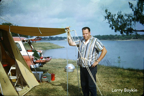 larry boykin camping tent station wagon lake