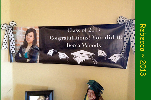 regecca high school graduation banner 2013