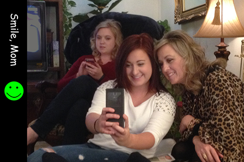 smile mom rebecca and kelly selfie