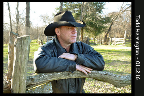 todd herrington cowboy leather coat fence