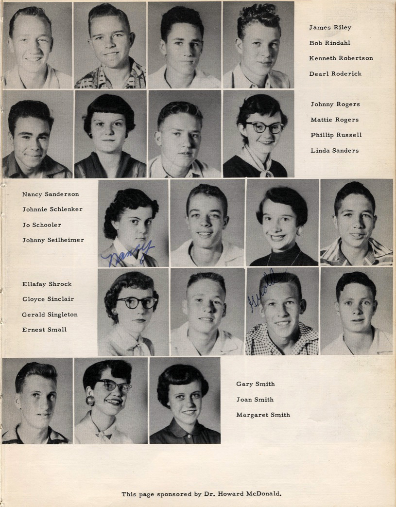 portales high school portales new mexico 1955 PHS james riley bob rindahl kenneth robertson dearl roderick johnny rogers phillip russell linda sanders nancy sanderson johnnie schlenker jo schooler johnny seilheimer ellafay shrock cloyce sinclair gerald singleton ernest small gary smith joan smith margaret smith thsi page sponsored by dr. howard mcdonald. sue nell south j. v. sparks larry spears evelyn stockard jerry stokes sue stratton   portales high school portales new mexico nm